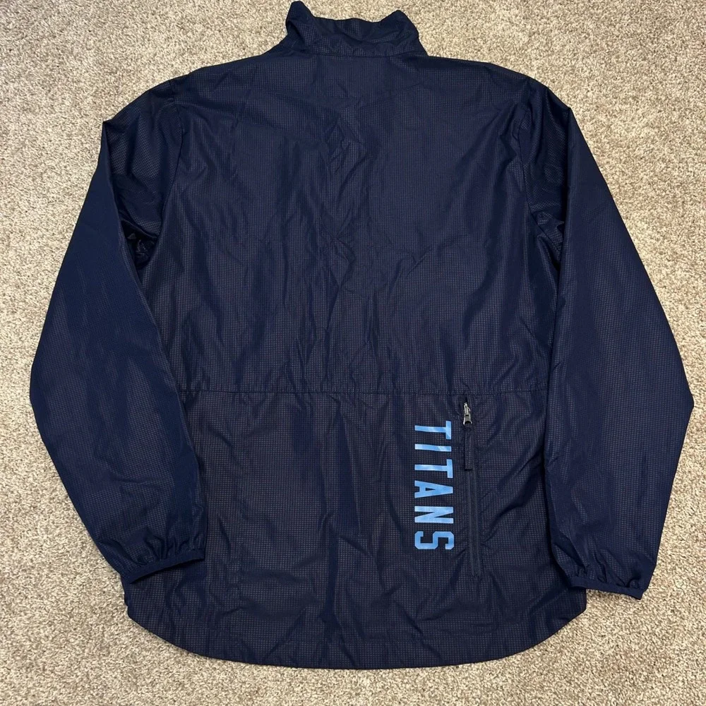 Tennessee Titans NFL Windbreaker Jacket Mens Medium Full Zip Navy Lightweight